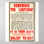 Onthoud het Poster "Lusitania"_Propaganda (Voorkant)