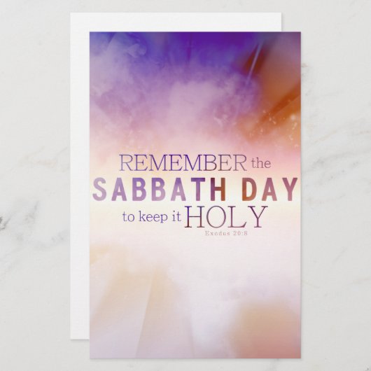 Onthoud het Poster Sabbat Day 8x10 / Stationery Briefpapier (Voorkant / Achterkant)
