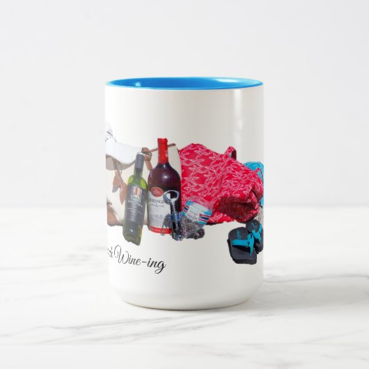 Onthoud het strand...en wijn tweekleurige koffiemok (Center)