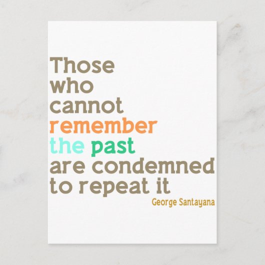 Onthoud het verleden briefkaart (Voorkant)