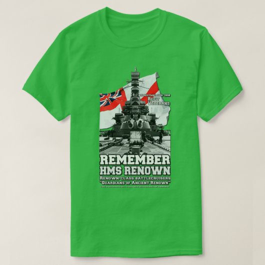 ONTHOUD HMS Beroemde Royal Navy Veterans T-shirt (Design voorkant)