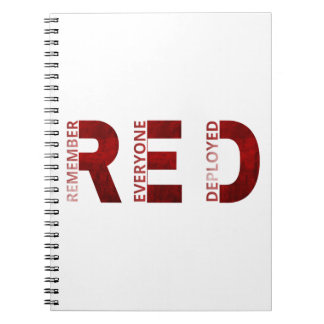 Onthoud Iedereen Ingezet Rood Militair Typografie Notitieboek
