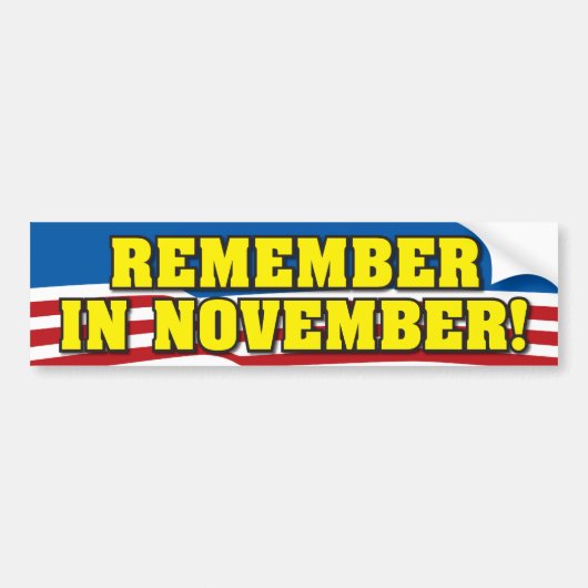 Onthoud in november! bumpersticker (Voorkant)