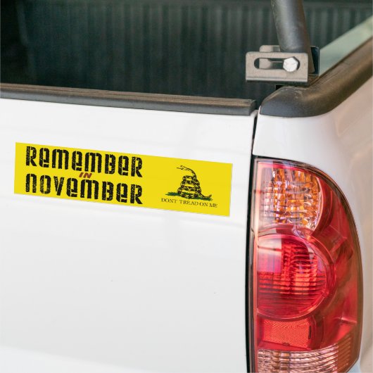 Onthoud in november bumpersticker (Op Truck)