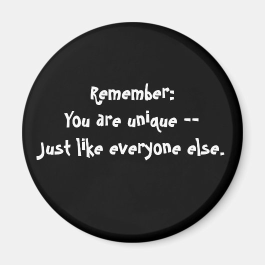 Onthoud: Je bent uniek Magneet (Voorkant)