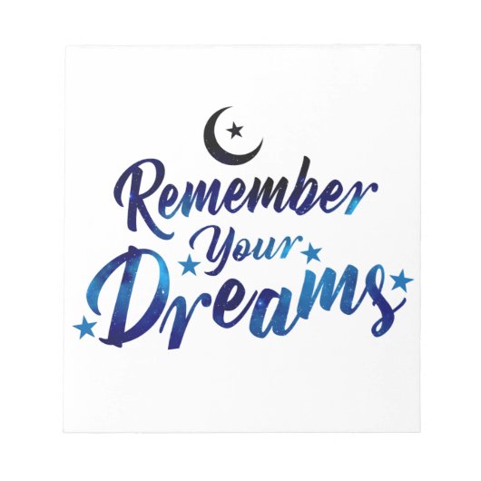 Onthoud je dromen, notebook notitieblok (Voorkant)