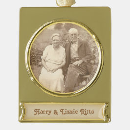 Onthoud je familie verguld banner ornament