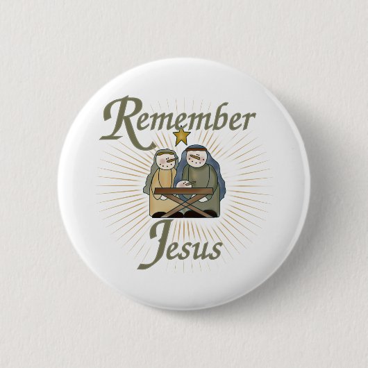 Onthoud Jezus Ronde Button 5,7 Cm (Voorkant)