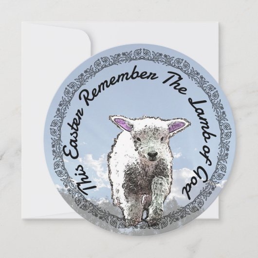 Onthoud Lamb of God Pasen digitale kunst aan de he Feestdagenkaart (Voorkant)