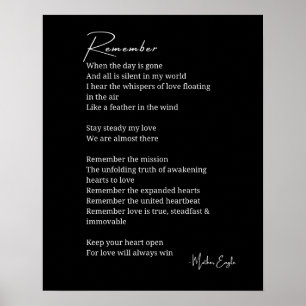 Onthoud liefdesgedicht poster muurkunst decor