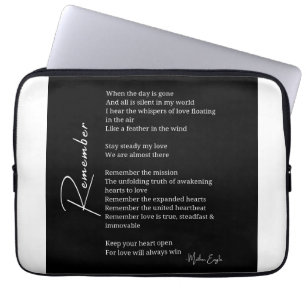 Onthoud liefdesgedicht poster muurkunst decor zwar laptop sleeve