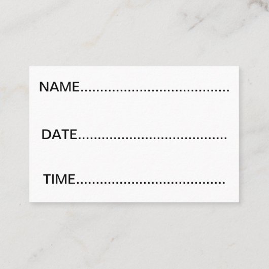 Onthoud mijn kaarten visitekaartje (Achterkant)