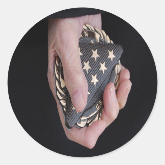 Onthoud onze veteranen ronde sticker (Voorkant)