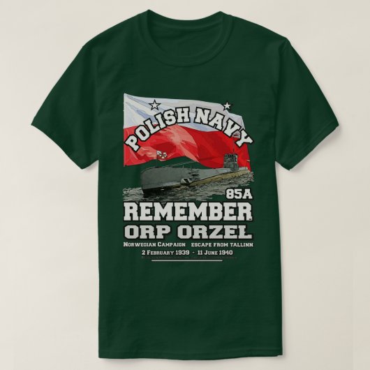 ONTHOUD ORP Orze onderzeeër Poolse Navy Pride T-shirt (Design voorkant)