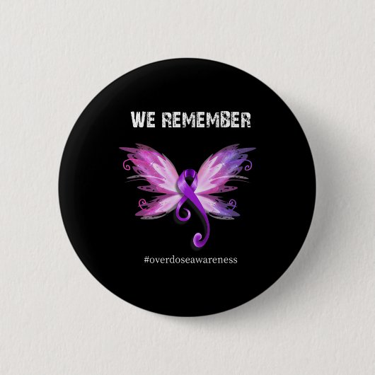 Onthoud Overdose Awareness Day Paarse lint Ronde Button 5,7 Cm (Voorkant)