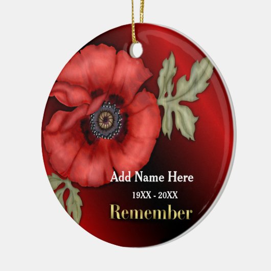 Onthoud Poppy - Aanpassen Keramisch Ornament (Links)