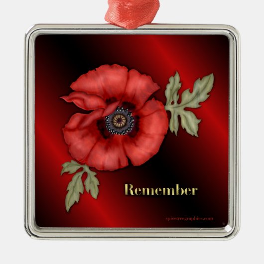 Onthoud Poppy Metalen Ornament (Voorkant)