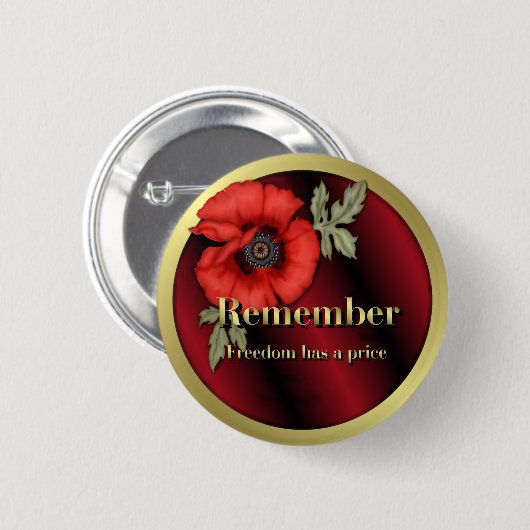 Onthoud Poppy Ronde Button 5,7 Cm (Voorkant /achterkant)