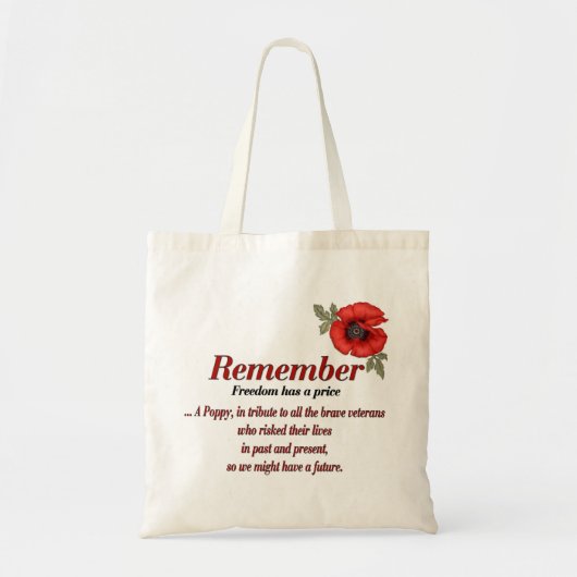 Onthoud Poppy Tote Bag (Voorkant)