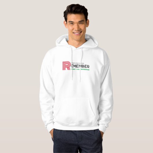Onthoud Quote rood groen | Wit Mannen Hoodie (Voorkant volledig)