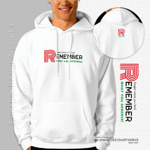 Onthoud Quote rood groen Wit Mannen Hoodie