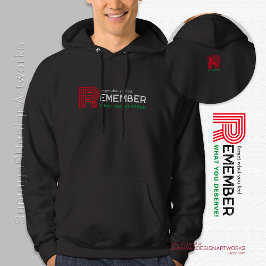 Onthoud Quote rood groen | Zwart Mannen Hoodie