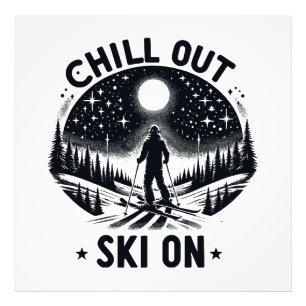 Onthoud Skiën Foto Afdruk