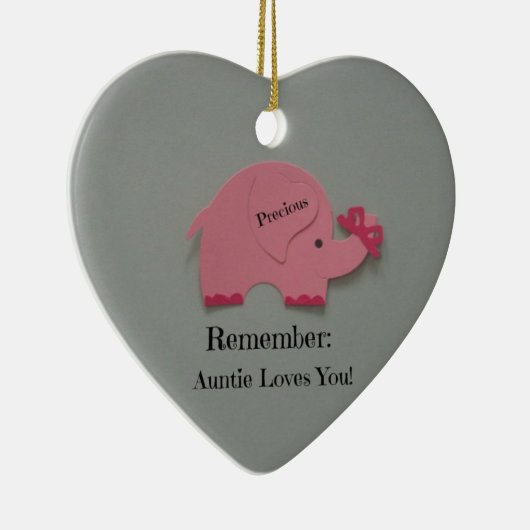 Onthoud: tante houdt van je! keramisch ornament (Rechts)