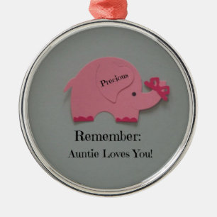 Onthoud: tante houdt van je! metalen ornament