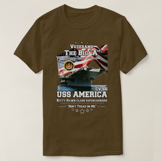ONTHOUD USS America CVACV66 Veterans T-shirt (Design voorkant)