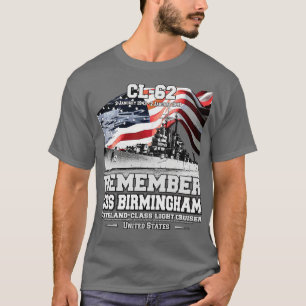 ONTHOUD USS Birmingham CL62 Cruiser marine Veteran T-shirt