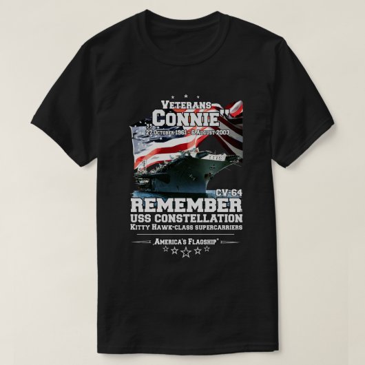ONTHOUD USS Constellation CV64 Veteranen T-shirt (Design voorkant)