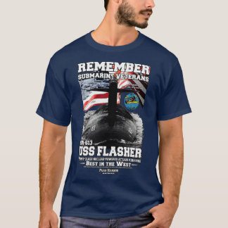 Onthoud USS Flasher SSN613 Submarine T-shirt