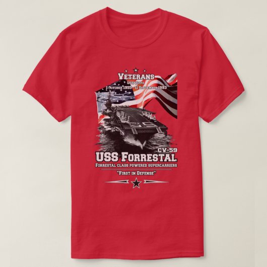 ONTHOUD USS Forrestal Navy Sailors T-shirt (Design voorkant)