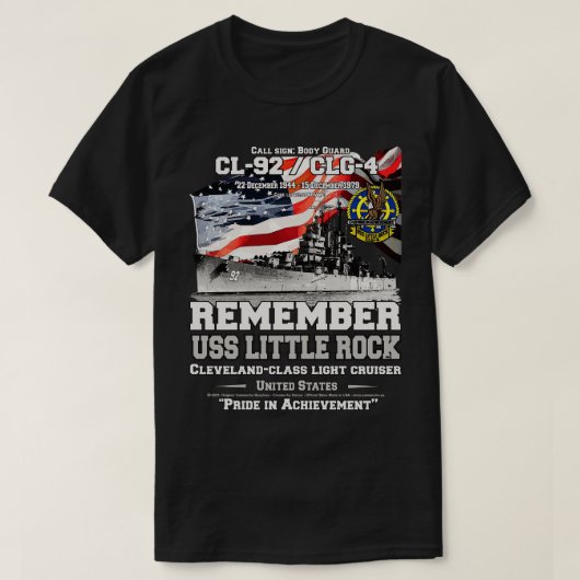 ONTHOUD USS Little Rock CL92 Cruiser Navy Veteran T-shirt (Design voorkant)