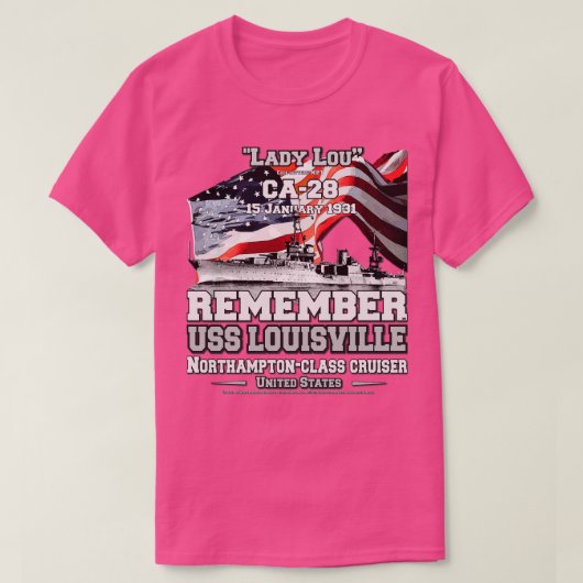 ONTHOUD USS Louisville CLCA28 Cruiser veteranen T-shirt (Design voorkant)