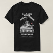 ONTHOUD USS NEVADA BB36 slagschip veteranen T-shirt (Design voorkant)
