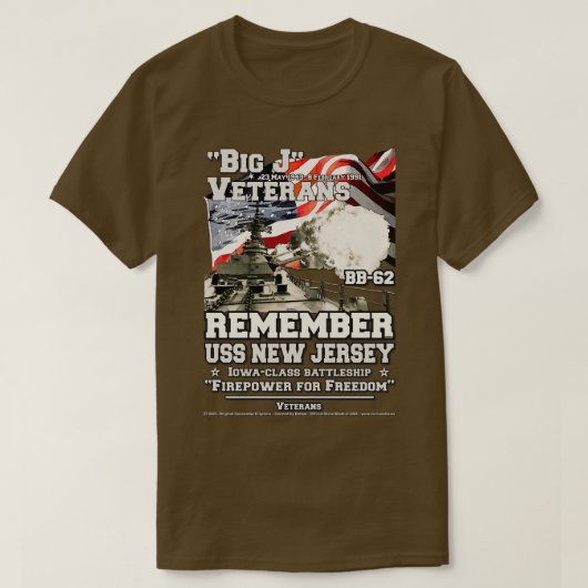 ONTHOUD USS New Jersey BB62 US slagschip T-shirt (Design voorkant)