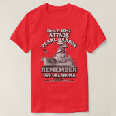 ONTHOUD USS Oklahoma BB37 Pearl Harbor T-shirt (Design voorkant)