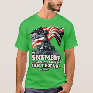 ONTHOUD USS Texas BB35 slagschip veteranen T-shirt