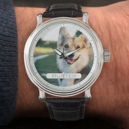 Onthoud uw pakket met foto op een horloge