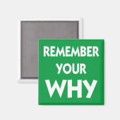 Onthoud uw waarom inspirerend gezegde magneet (Voorkant / Achterkant)