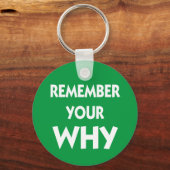 Onthoud uw waarom inspirerend gezegde sleutelhanger (Voorkant)