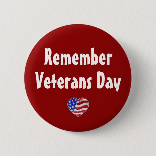 Onthoud Veterans Day Button (Voorkant)