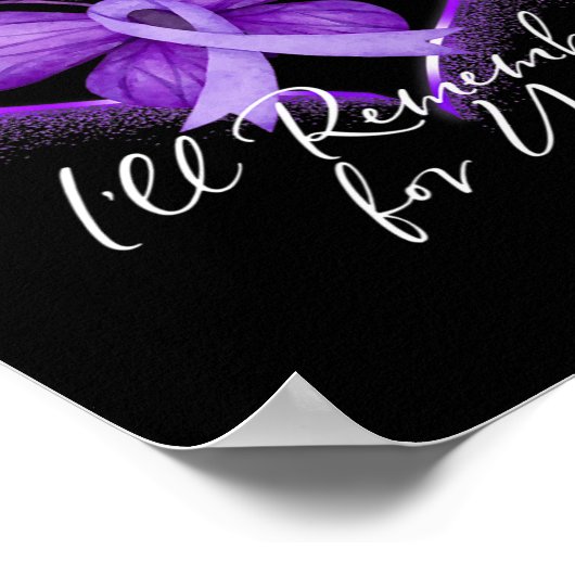 Onthoud voor u Alzheimerheimer's Awareness Purpl Poster (Hoek)