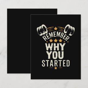 Onthoud Waarom Je Begon. Gym Motivatie Informatiekaartje