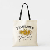Onthoud waarom zonnebloem monogram Inspirerend Tote Bag (Achterkant)