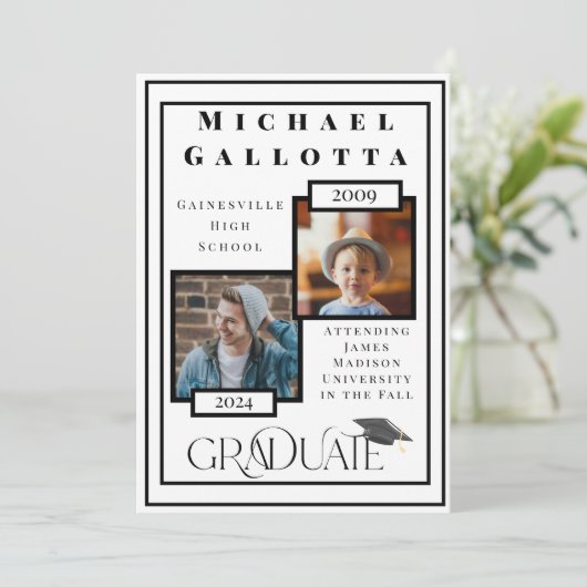 Onthoud wanneer 2 foto's feiten Afstuderen Kaart (Staand voorkant)