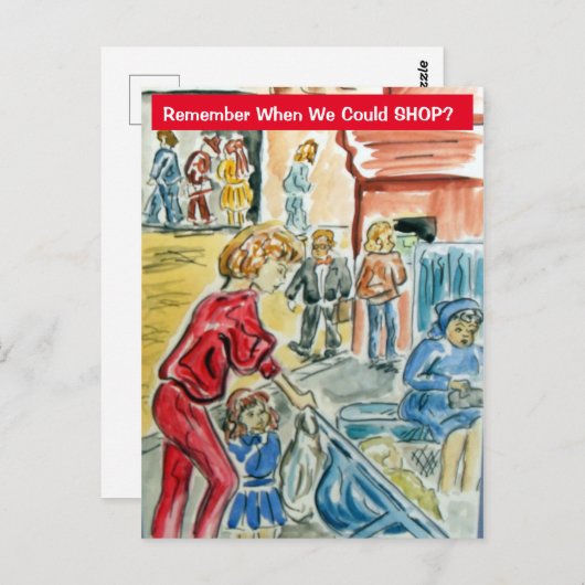 Onthoud wanneer we konden winkelen briefkaart (Voorkant / Achterkant)