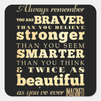 Onthoud zusters... vierkante sticker